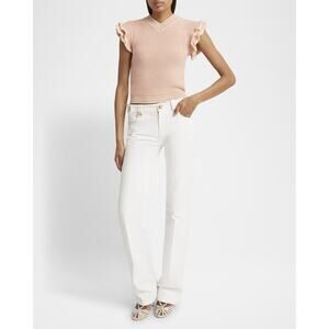 Chloe Short Sleeve Knit Top in Pinky Orange S